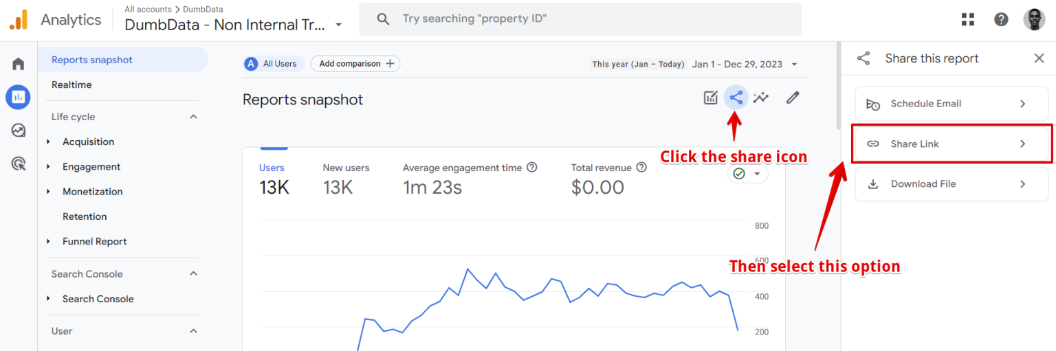 How to share Google Analytics (GA4) Reports (All Options Covered)