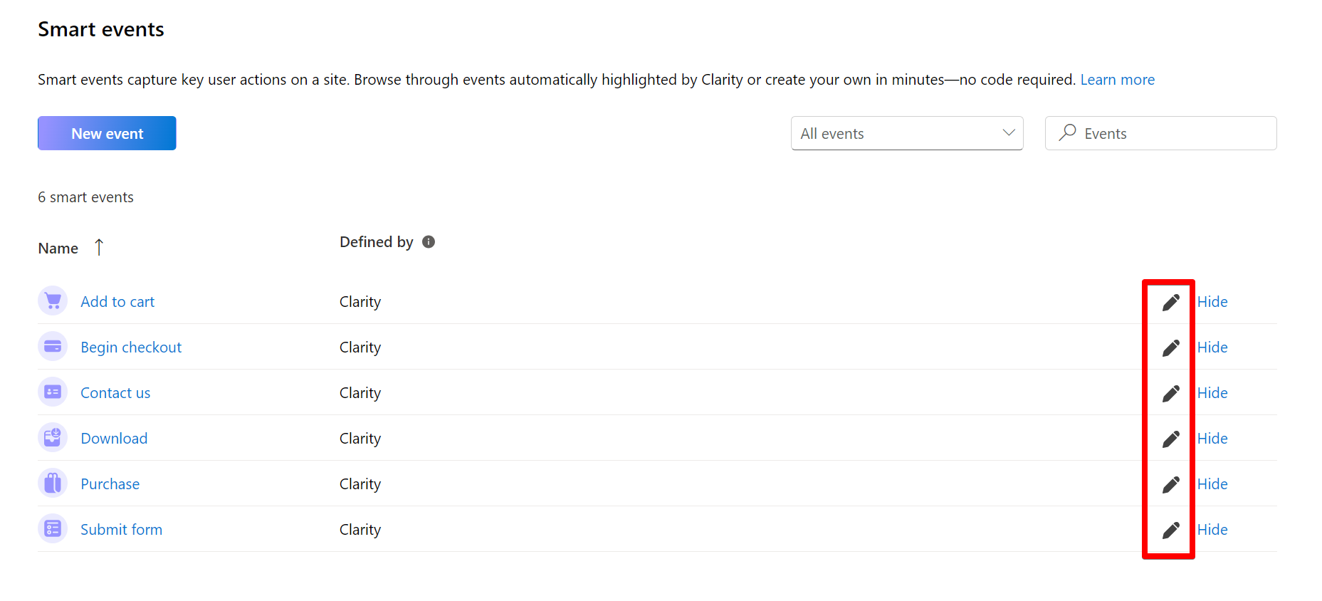 Smart Events In Microsoft Clarity: A-Z of Event Tracking In Clarity ...