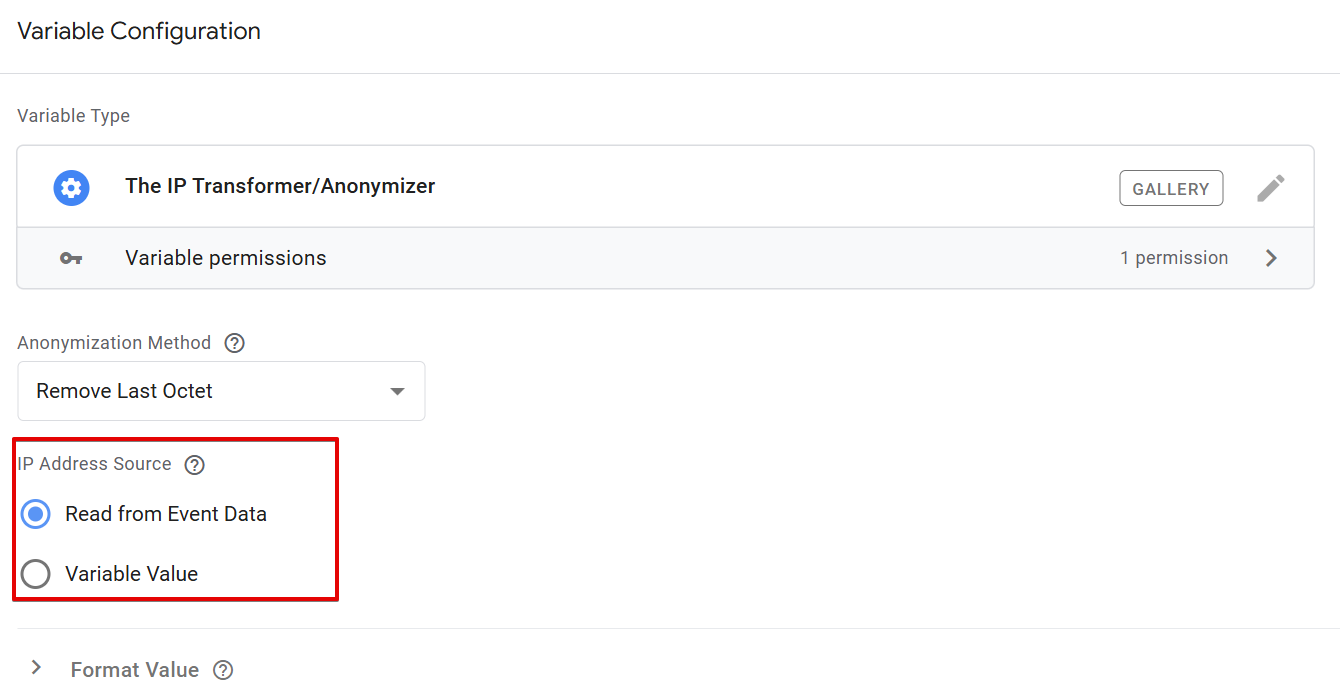 Variable Ip Address IP Anonymization with IP Transformer/Anonymizer sGTM Template